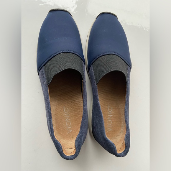 Vionic Blue Womens Leather Neoprene Cameo Loafer Sz 7 - Picture 6 of 8